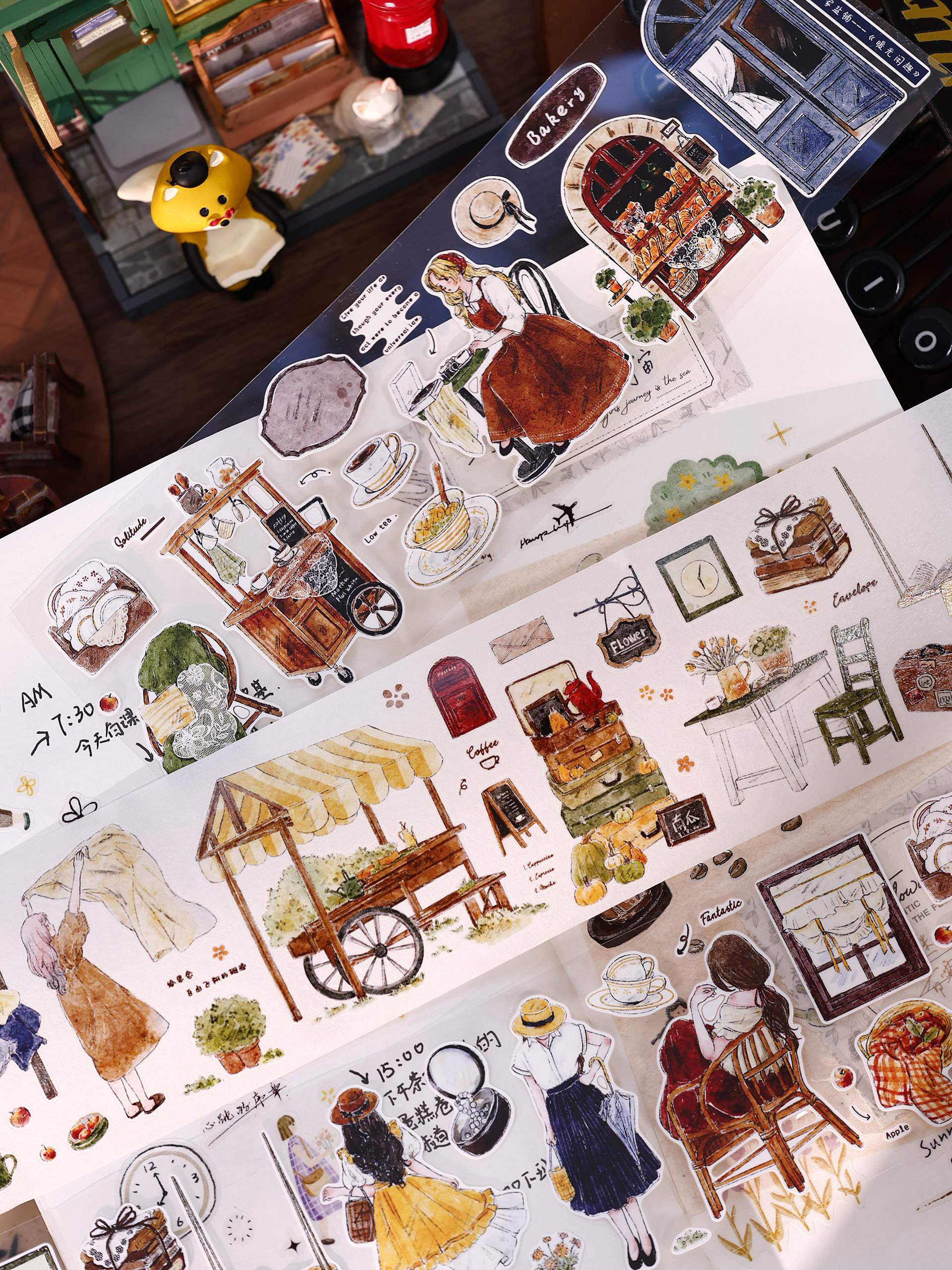 Washi Tape Set - XiaoBaiJia Studio Vintage Sıcak Rahatlatıcı Zaman