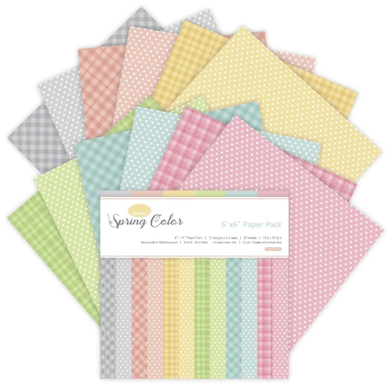 Cardstock Paper Pack - 12 sayfa Bahar Renkleri kraft el