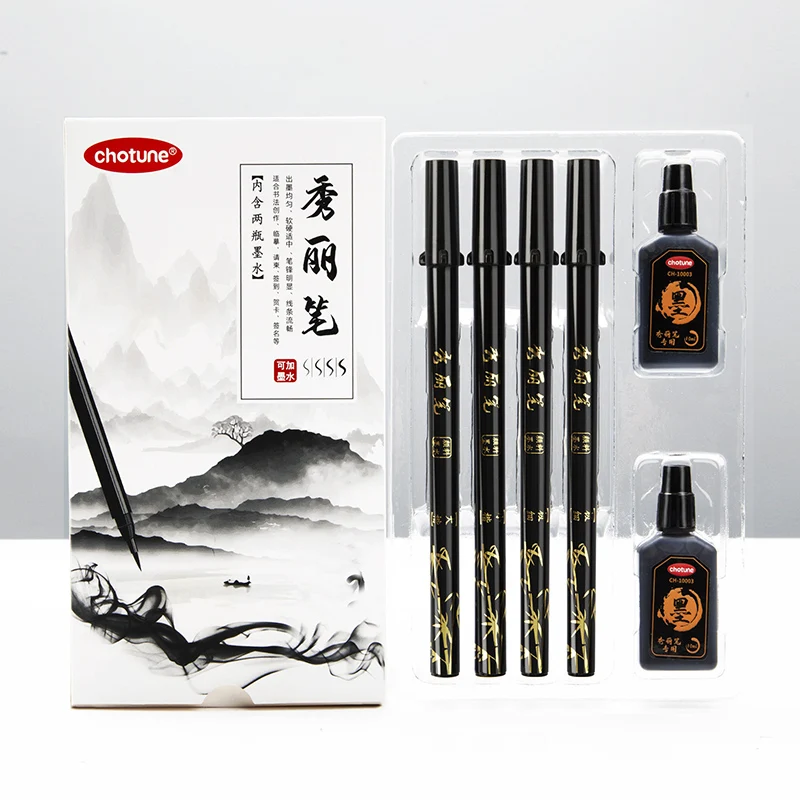 Fountain Pen Ink - Fırça Yazı Kalem Seti Siyah Mürekkep