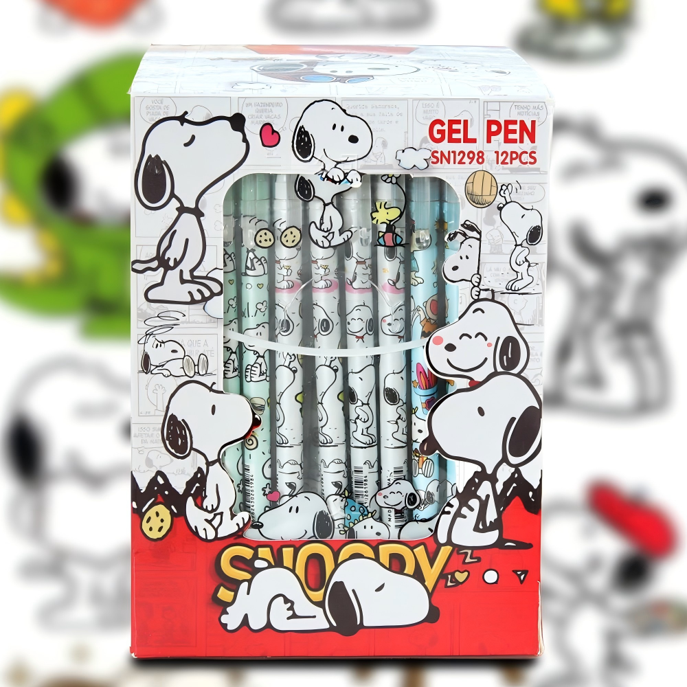 Gel Ink Pen Set - 12 Adet/takım Kawaii Snoopy Silinebilir Mavi