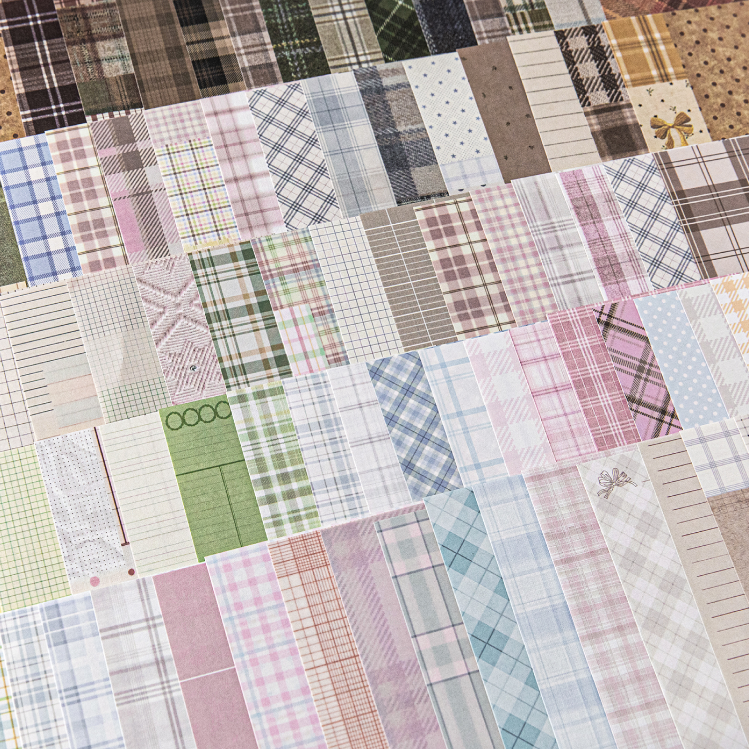 Cardstock Paper Pack - 50 adet yaratıcı ekose dekor karalama