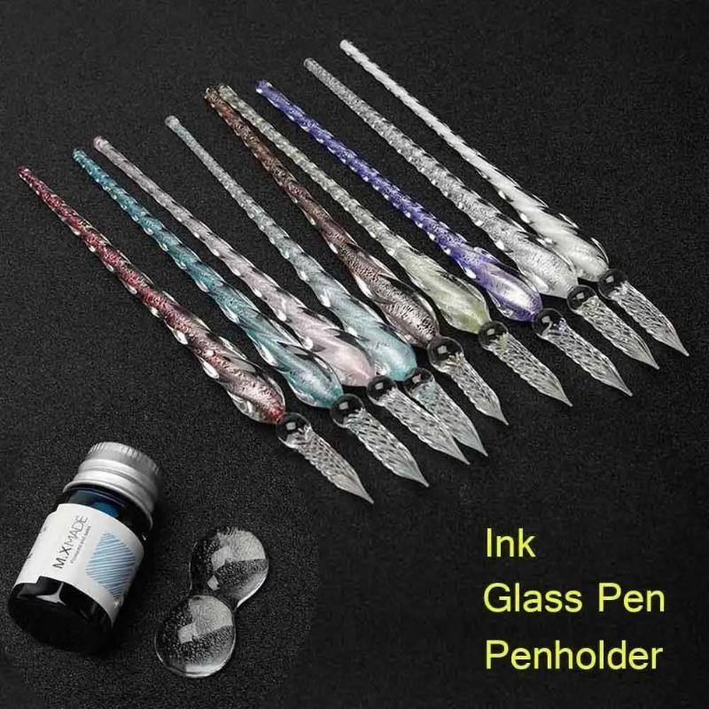Fountain Pen Ink - Renkli Kristal Cam Dip Kalem Seti