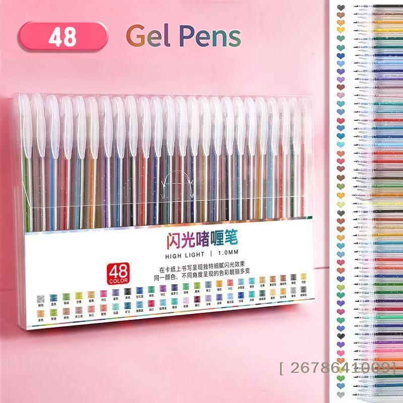 Gel Ink Pen Set - ⚑ 24/36/48'li Simli Jel Kalem Seti,