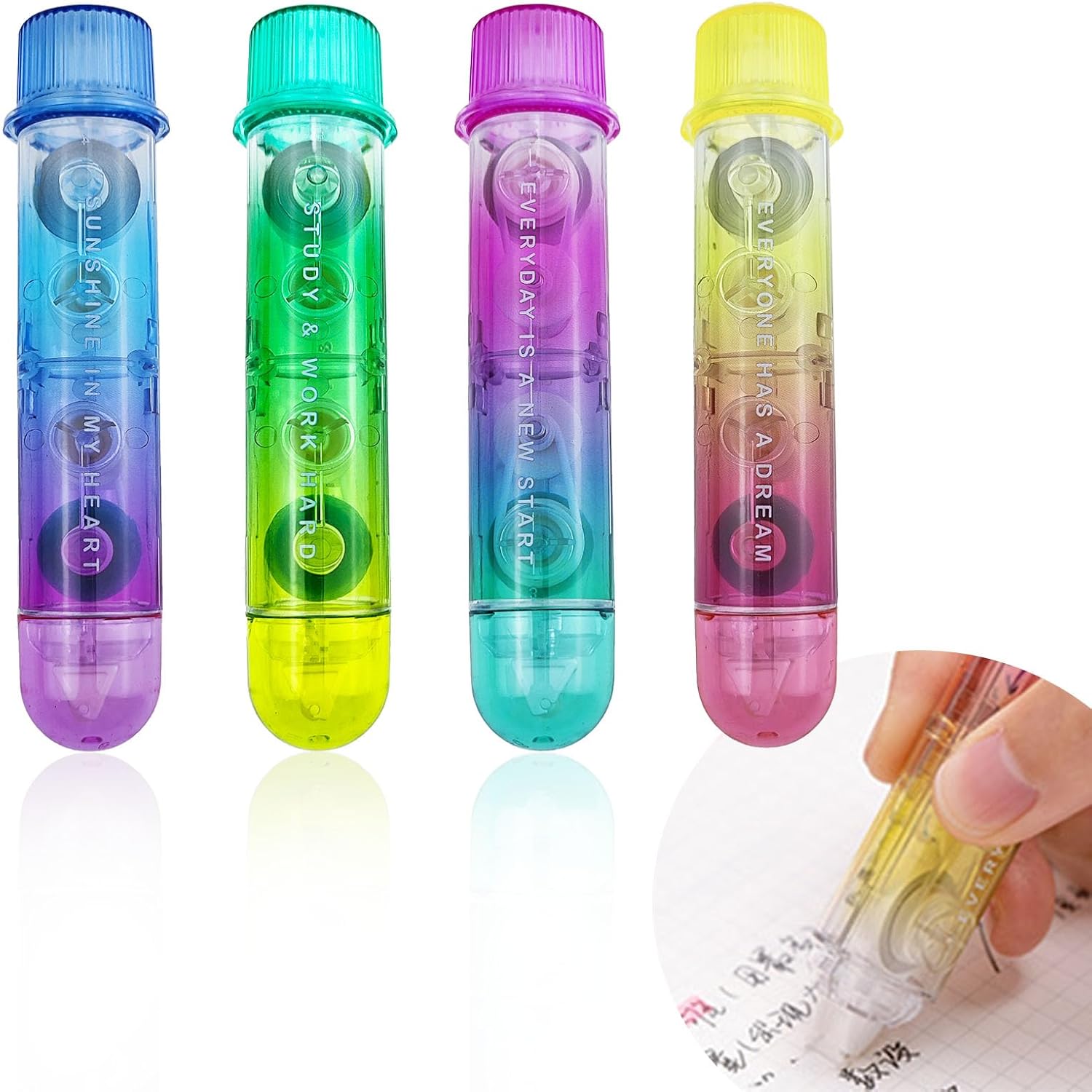 Correction Tape Roller - 4'lü Paket 2'si 1 Arada Beyaz