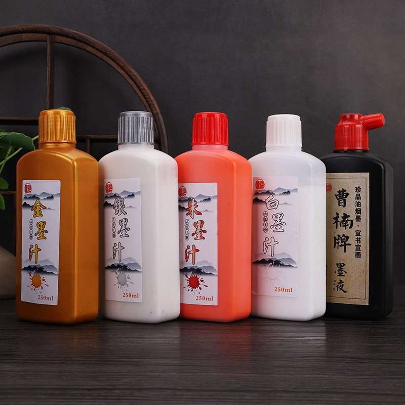 Calligraphy Ink Bottle - 100ml/250ml siyah/kırmızı/beyaz/gümüş/altın çin kaligrafi mürekkebi metalik