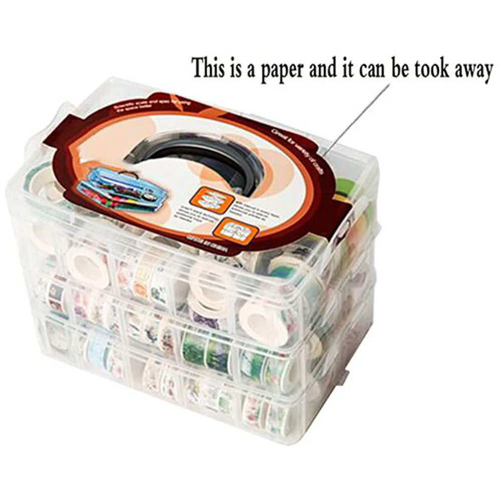 Washi Tape Set - Şeffaf 3 Katmanlı 30 Bölmeli Washi