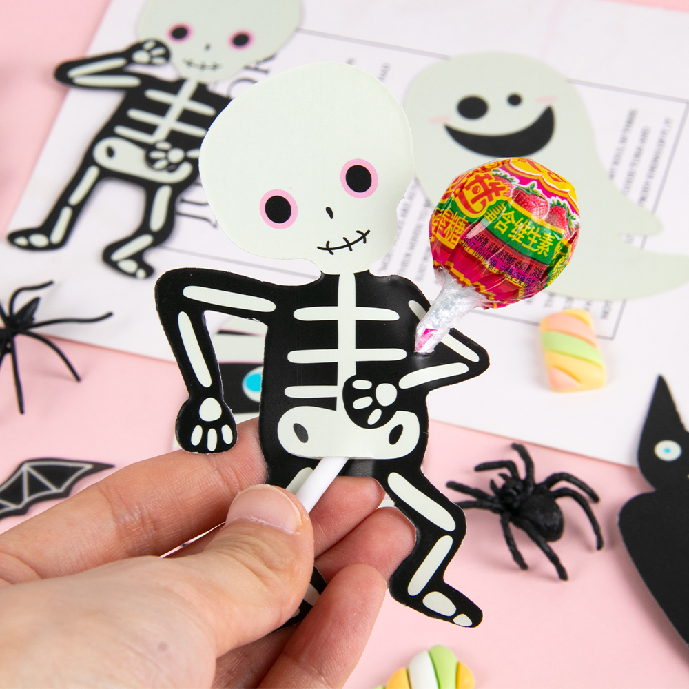 Cardstock Paper Pack - 30 adet Cadılar Bayramı Lolipop Kağıt