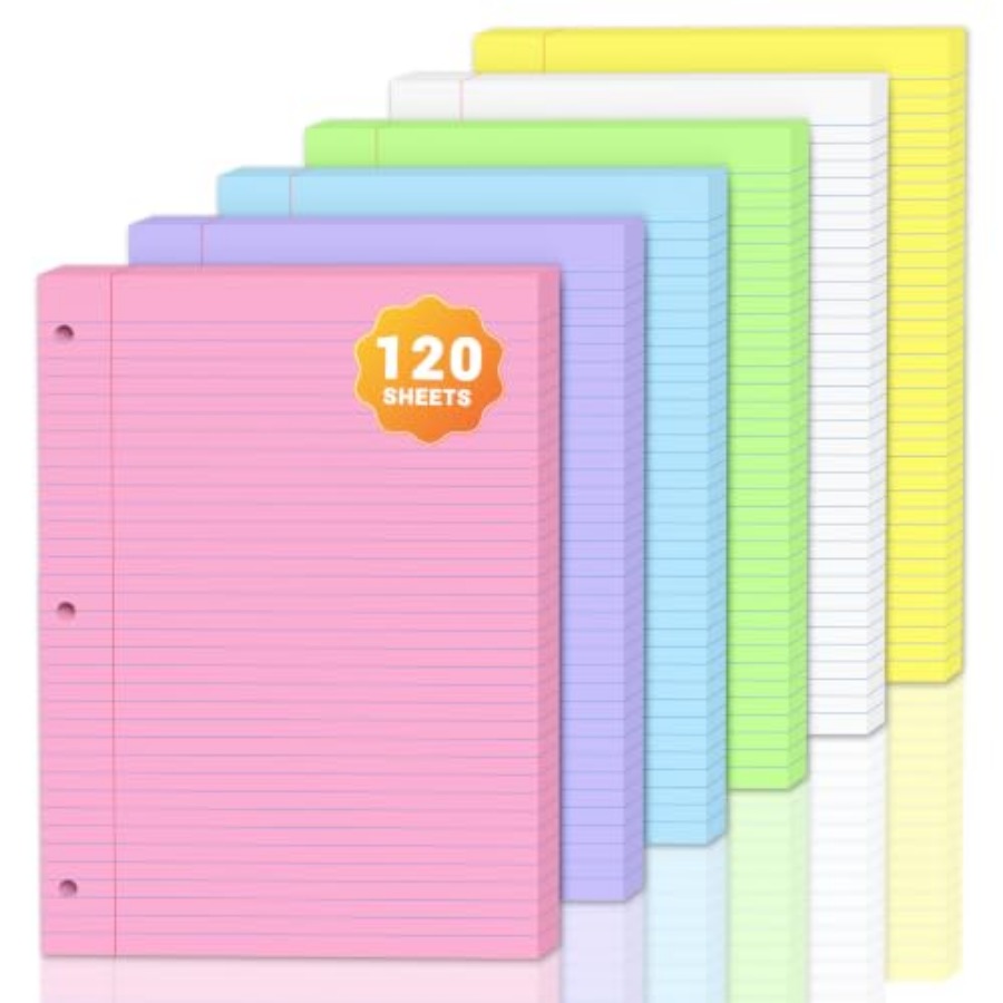 Paper Punch 3 Hole - 120 Yaprak Renkli 8x10,5 İnç Gevşek