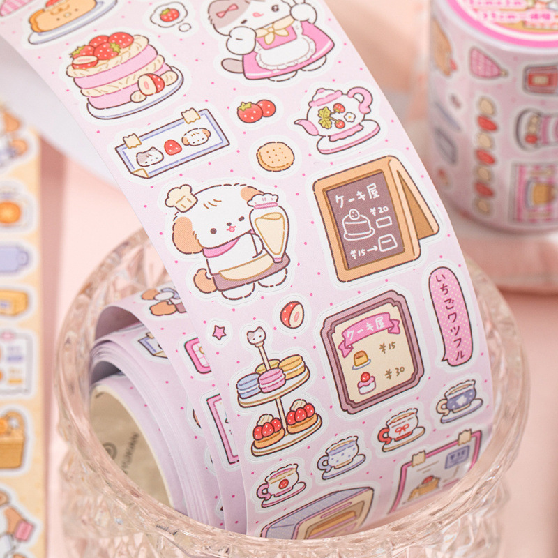 Washi Tape Set - 1 Rulo Sevimli Karikatür Washi Bant