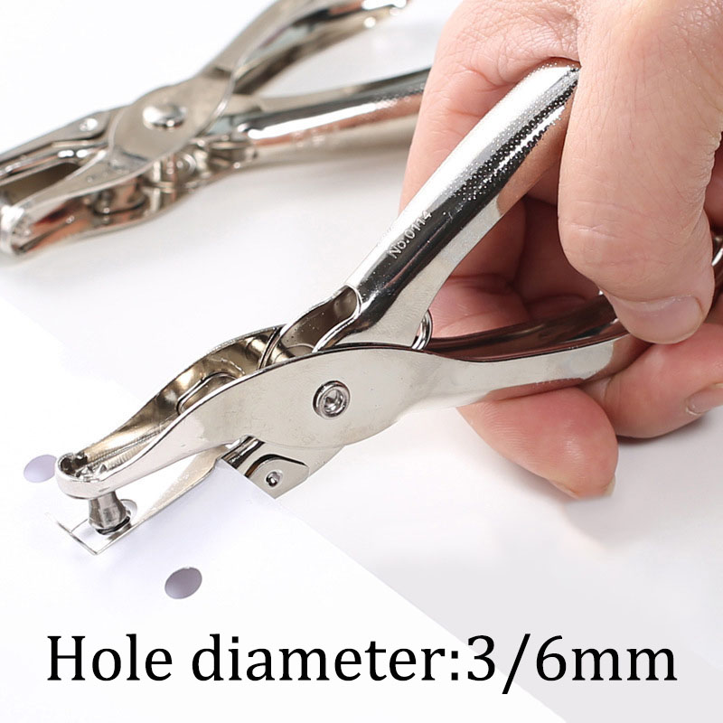 Paper Punch 3 Hole - El Tipi Metal Kırtasiye Yuvarlak Delik