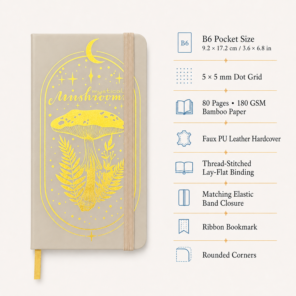 B6 Cep Boy Nokta Izgara Defter - Journal Leather Hardcover incelemesi ve fiyatı