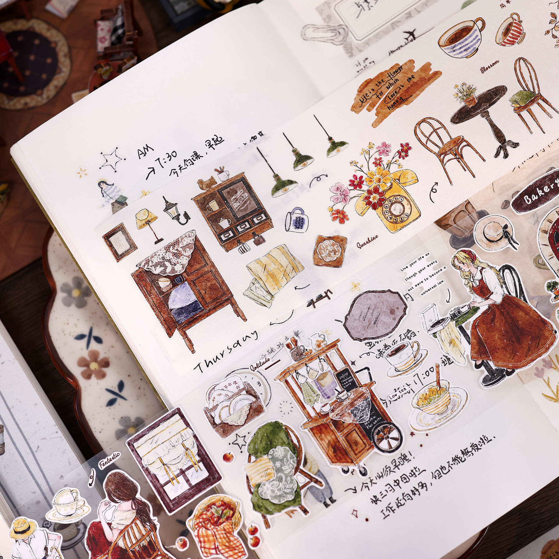 XiaoBaiJia Studio Vintage Sıca - Washi Tape Set incelemesi ve fiyatı
