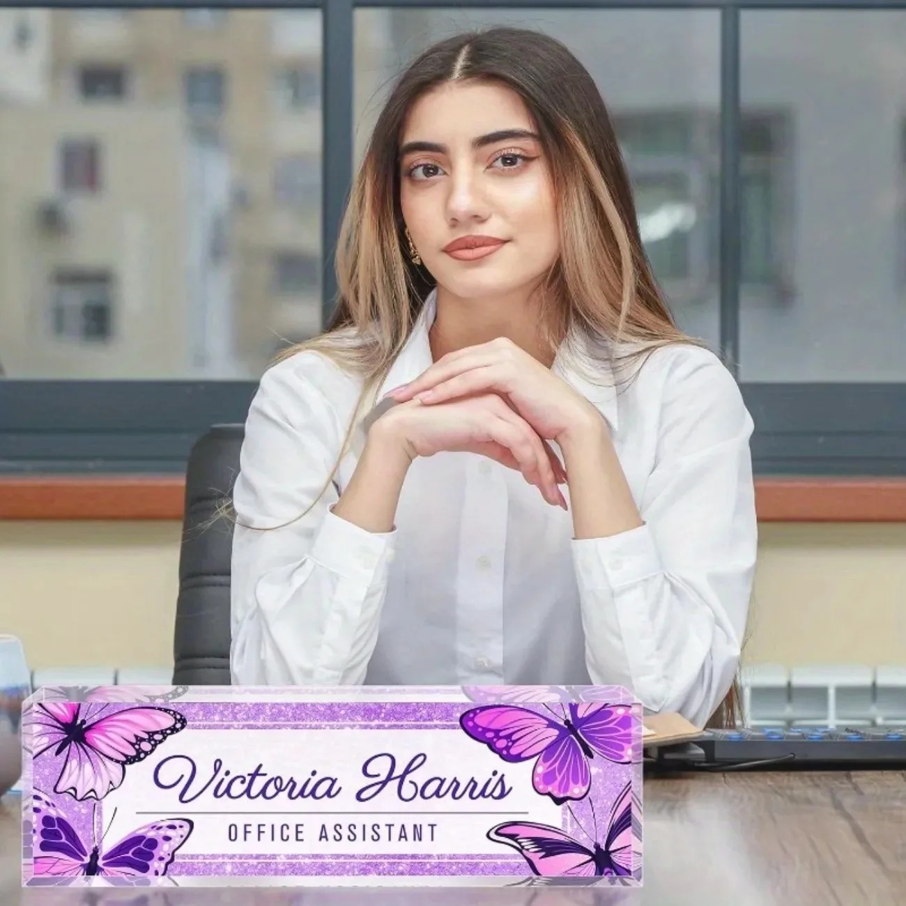 Özel Metin Mor Kelebek Akrilik - Desk Name Plate incelemesi ve fiyatı