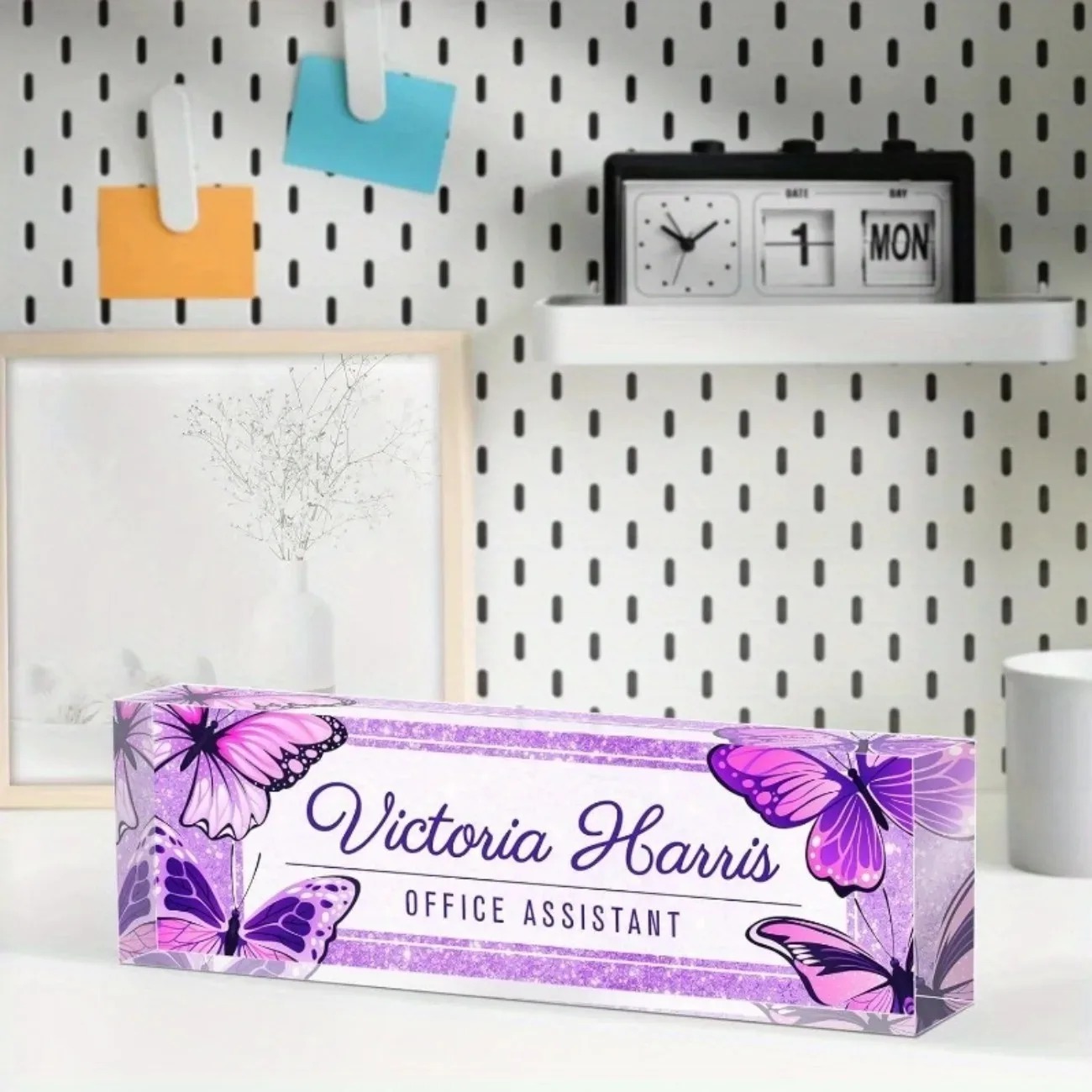 Özel Metin Mor Kelebek Akrilik - Desk Name Plate incelemesi ve fiyatı