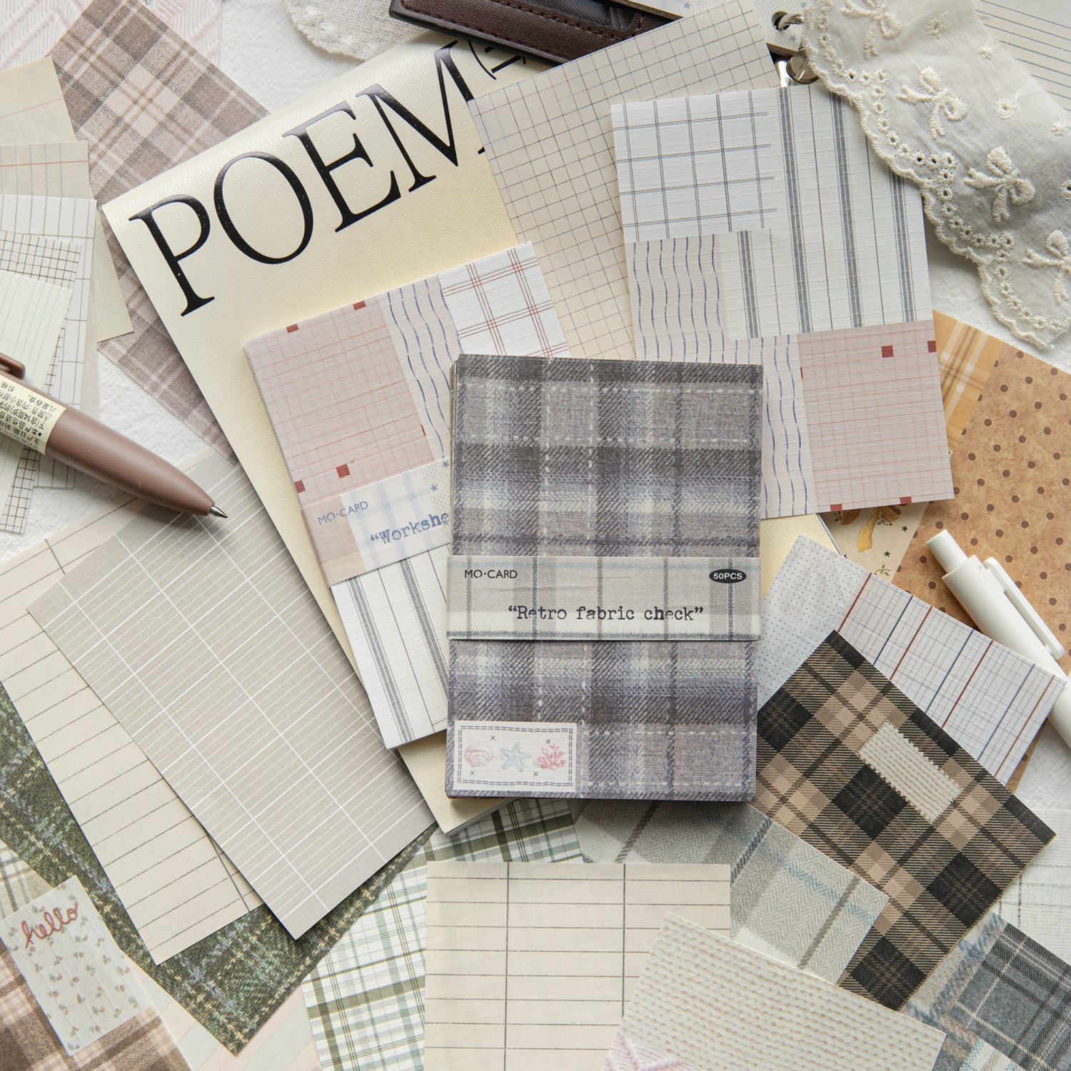 50 adet yaratıcı ekose dekor k - Cardstock Paper Pack incelemesi ve fiyatı