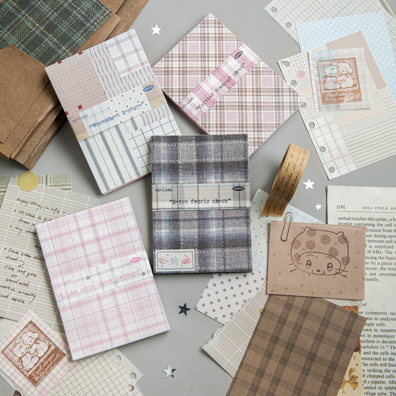 50 adet yaratıcı ekose dekor k - Cardstock Paper Pack incelemesi ve fiyatı