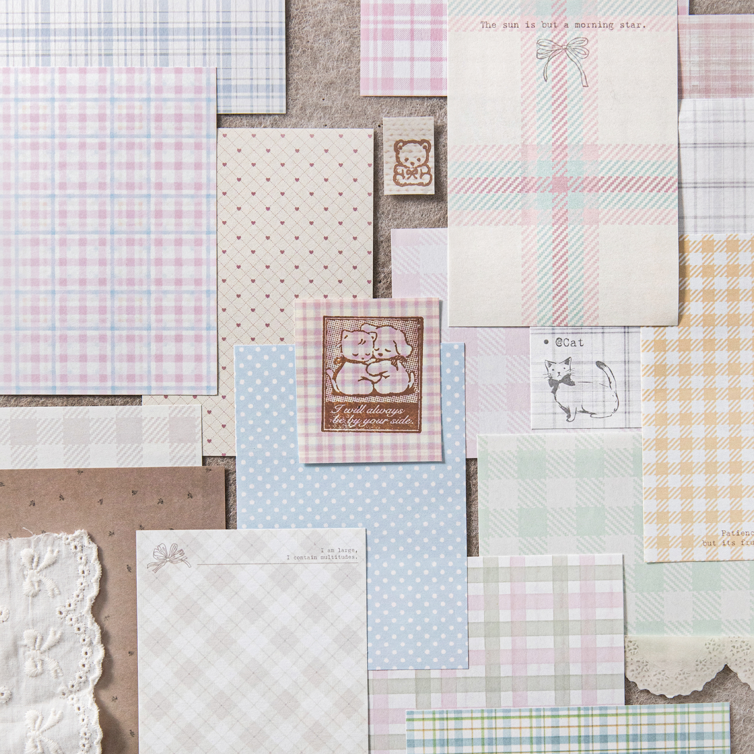 50 adet yaratıcı ekose dekor k - Cardstock Paper Pack incelemesi ve fiyatı