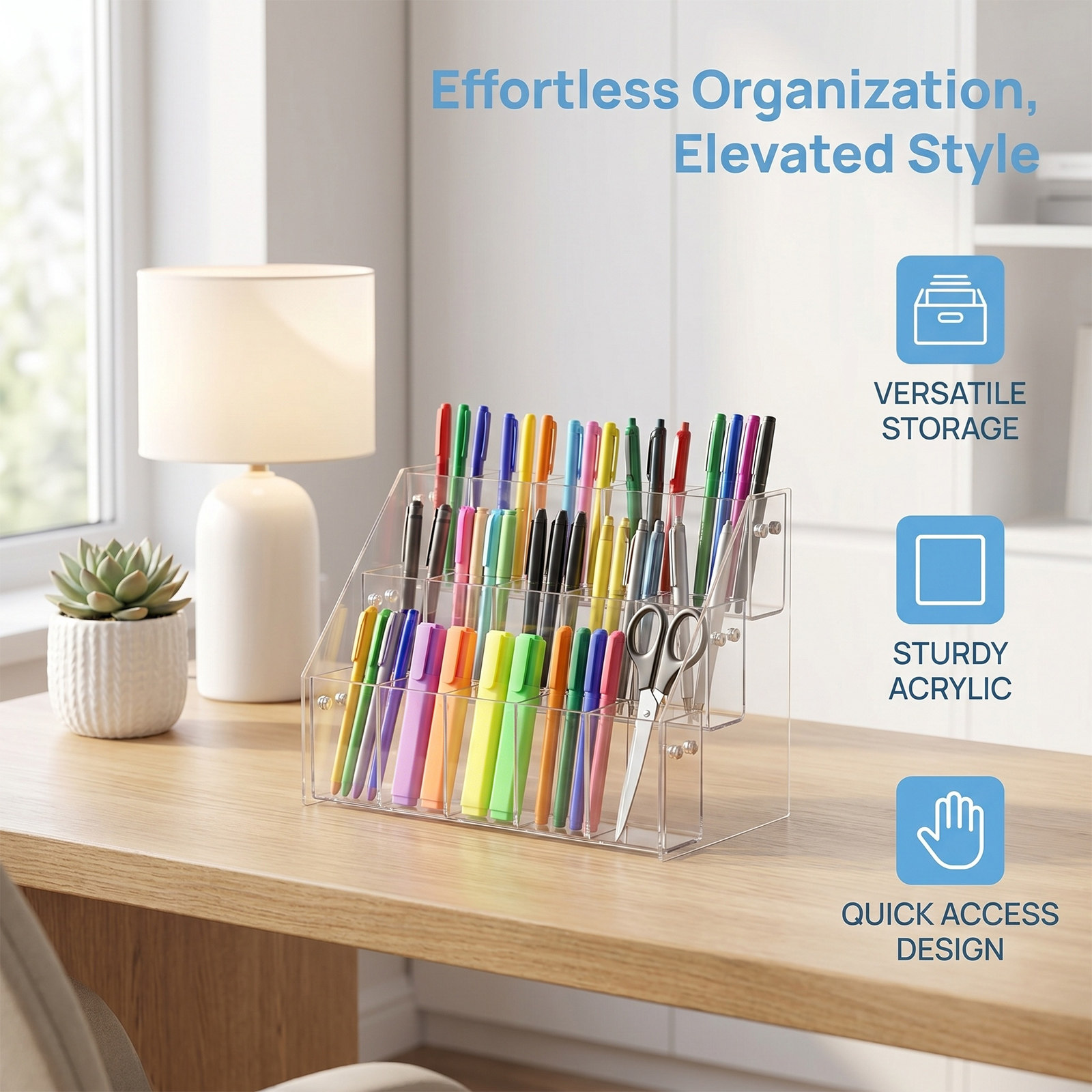 Modern Şeffaf Akrilik Kalemlik - Stationery Office And School Supply Stores incelemesi ve fiyatı