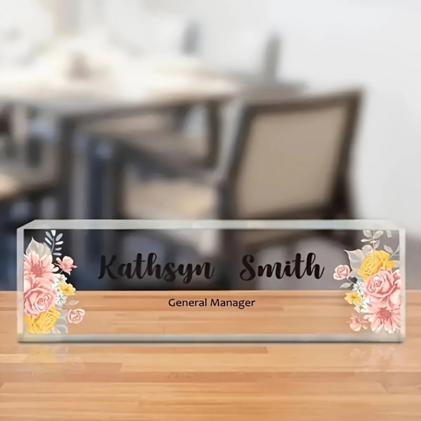 1PC 2D Düz Zarif Çiçek Desenli - Desk Name Plate incelemesi ve fiyatı