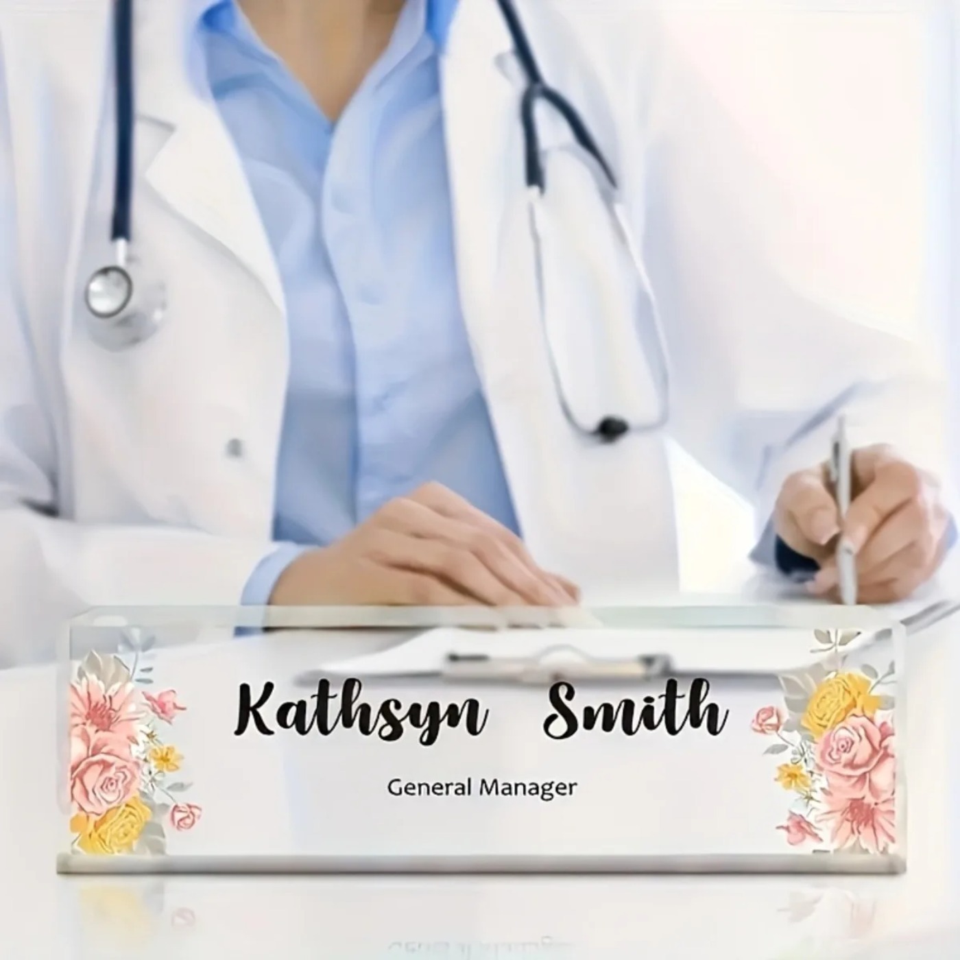 1PC 2D Düz Zarif Çiçek Desenli - Desk Name Plate incelemesi ve fiyatı