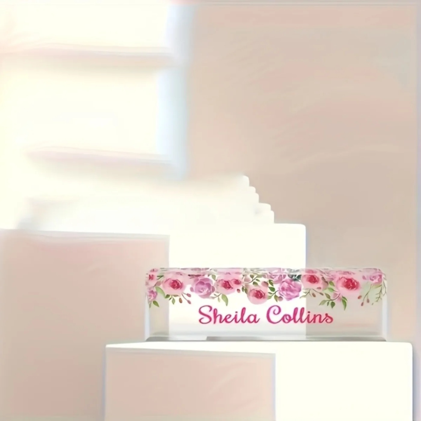 [2D Düz] Minimalist Çiçek Dese - Desk Name Plate incelemesi ve fiyatı