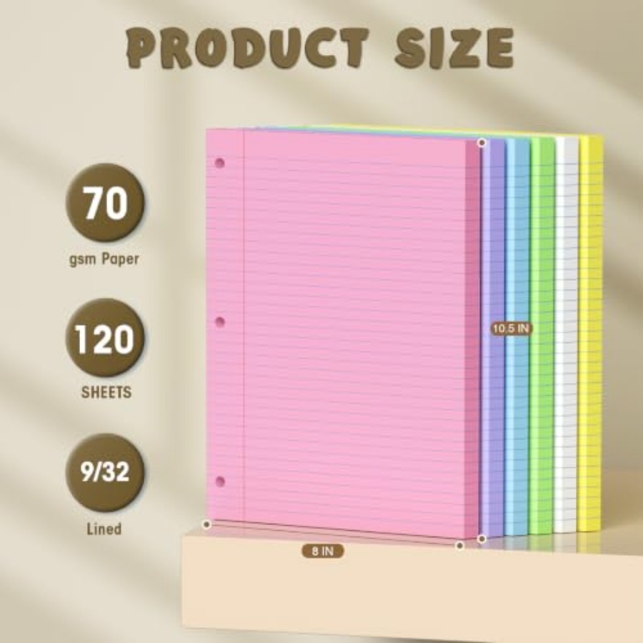 120 Yaprak Renkli 8x10,5 İnç G - Paper Punch 3 Hole incelemesi ve fiyatı