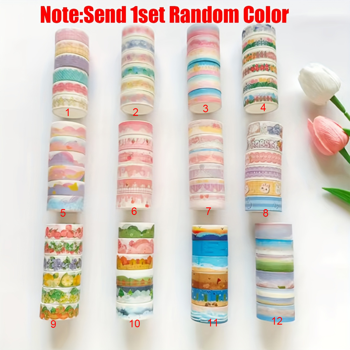 6 rulo/set Rastgele Renk Manza - Washi Tape Set incelemesi ve fiyatı