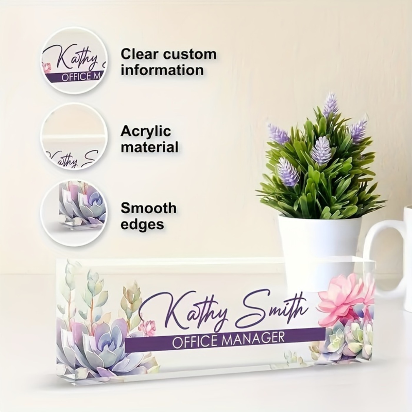 Özel Tasarım 2D Akrilik Masa İ - Desk Name Plate incelemesi ve fiyatı